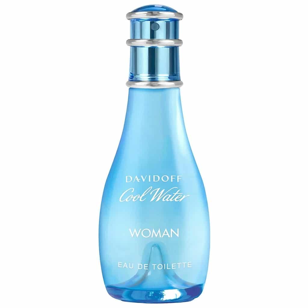 Davidoff Cool Water Woman Eau de Toilette blue bottle on white