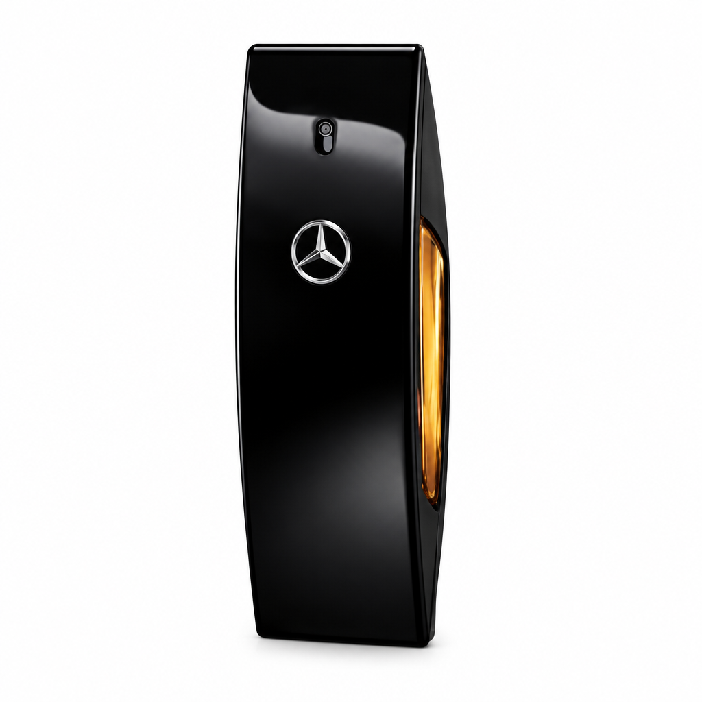 Mercedes-Benz Club Black EDT fragrance bottle on a white background.