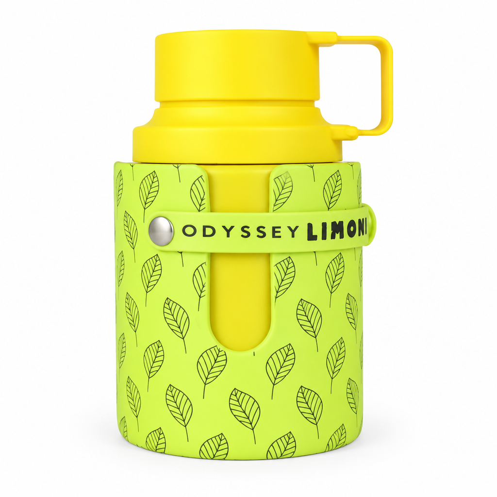 Armaf Odyssey Limoni Fresh bottle close-up on a pure white background