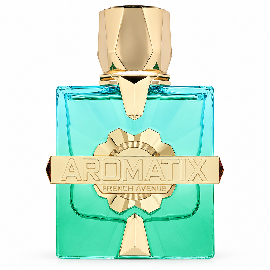 Aromatix X Sun Kissed perfume bottle, closer crop with full bottle and cap visible