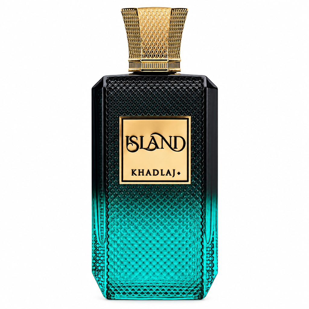 Khadlaj Island bottle centered on a white background