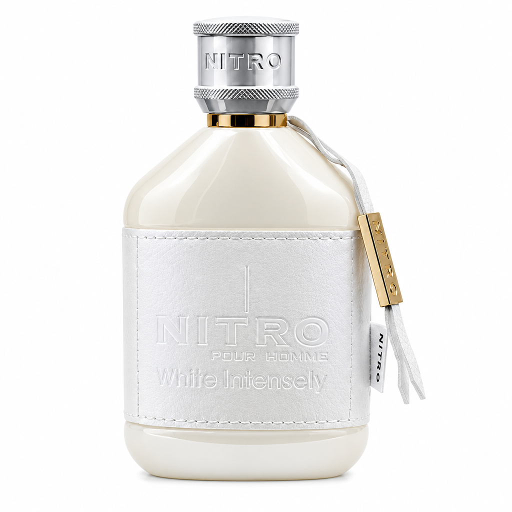 Dumont Nitro White Intensely bottle centered on a white background