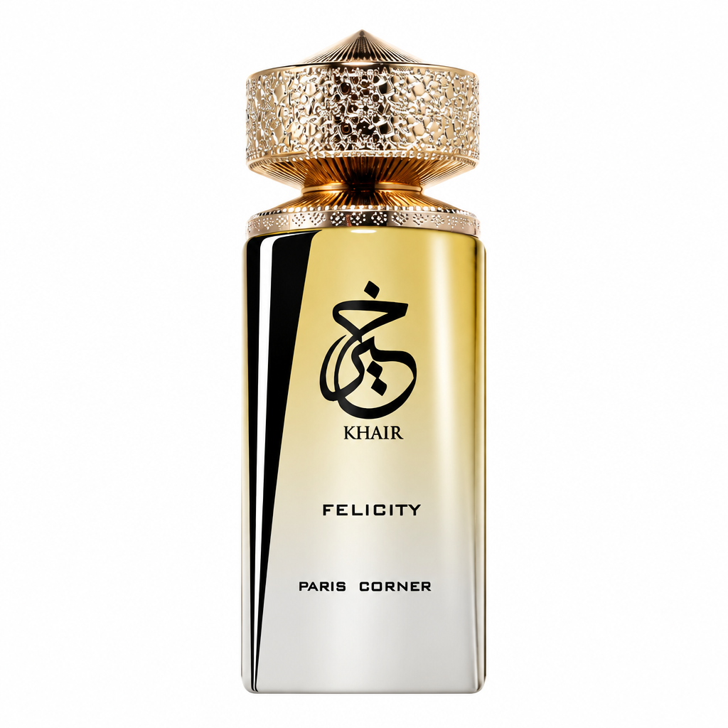 Paris Corner Khair Felicity perfume bottle on a white background